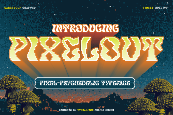 Pixelout: The Bold Psychedelic Pixel Display Font